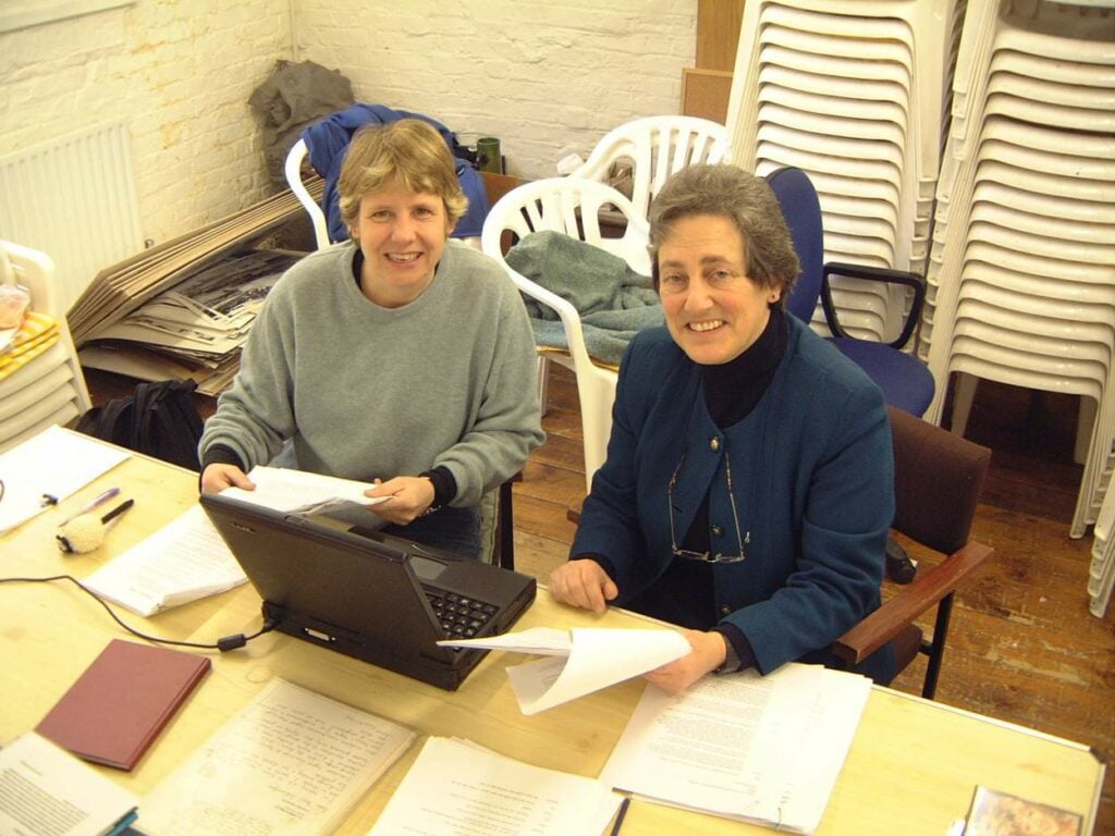 Clare Summerskill and Pam Schweitzer start to structure the research interviews – 2002