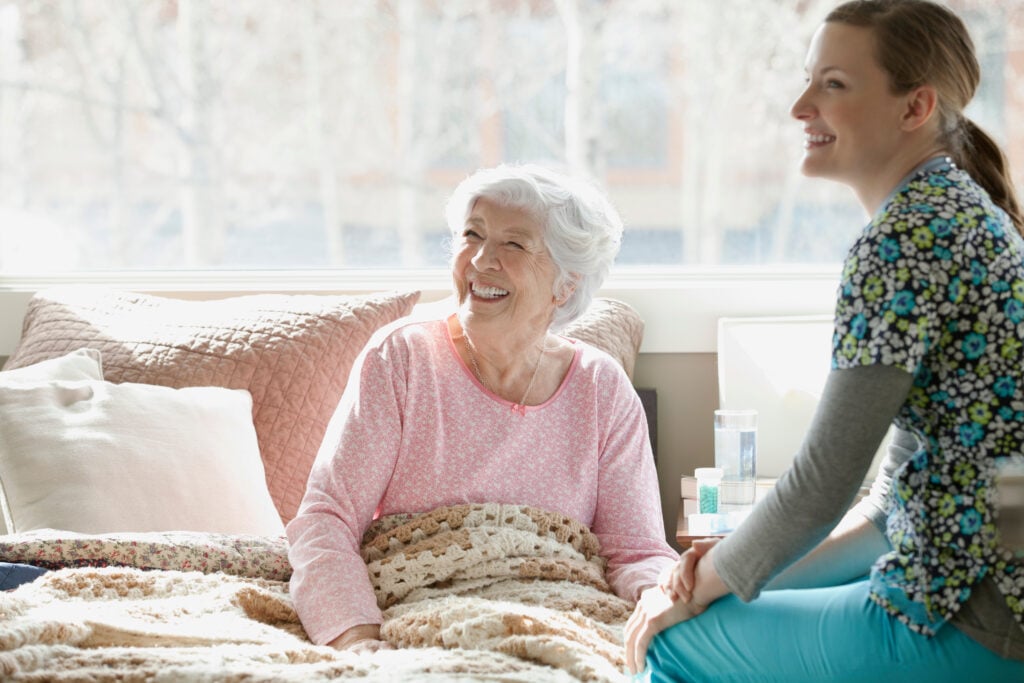 Home care nurse and elderly patient